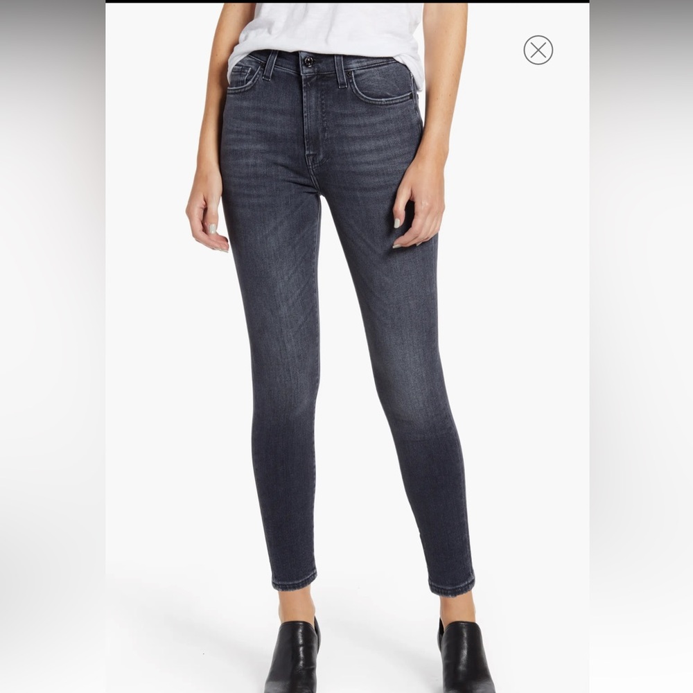 7 For All Mankind High Waist Ankle Skinny Jean in Luxe Vintage Honest- Size 26